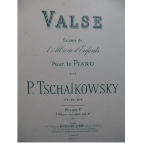 TSCHAÏKOWSKY P. Valse Piano