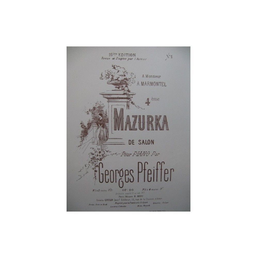 PFEIFFER Georges Mazurka Piano XIXe siècle