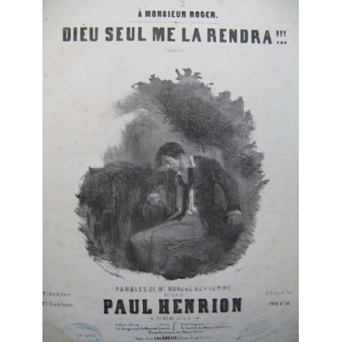 HENRION Paul Dieu seul me la Rendra !!! Nanteuil Chant Piano ca1850