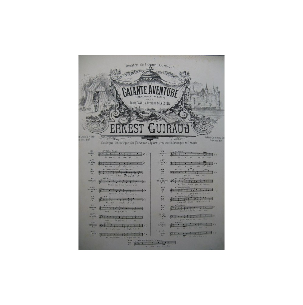 GUIRAUD Ernest Galante Aventure No 6 Chant Piano ca1880