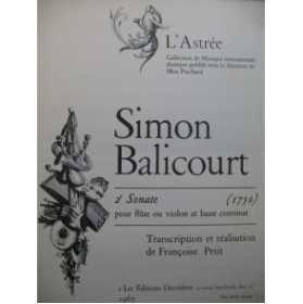 BALICOURT Simon Sonate No 2 Piano Flûte ou Violon 1967