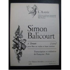BALICOURT Simon Sonate No 2 Piano Flûte ou Violon 1967