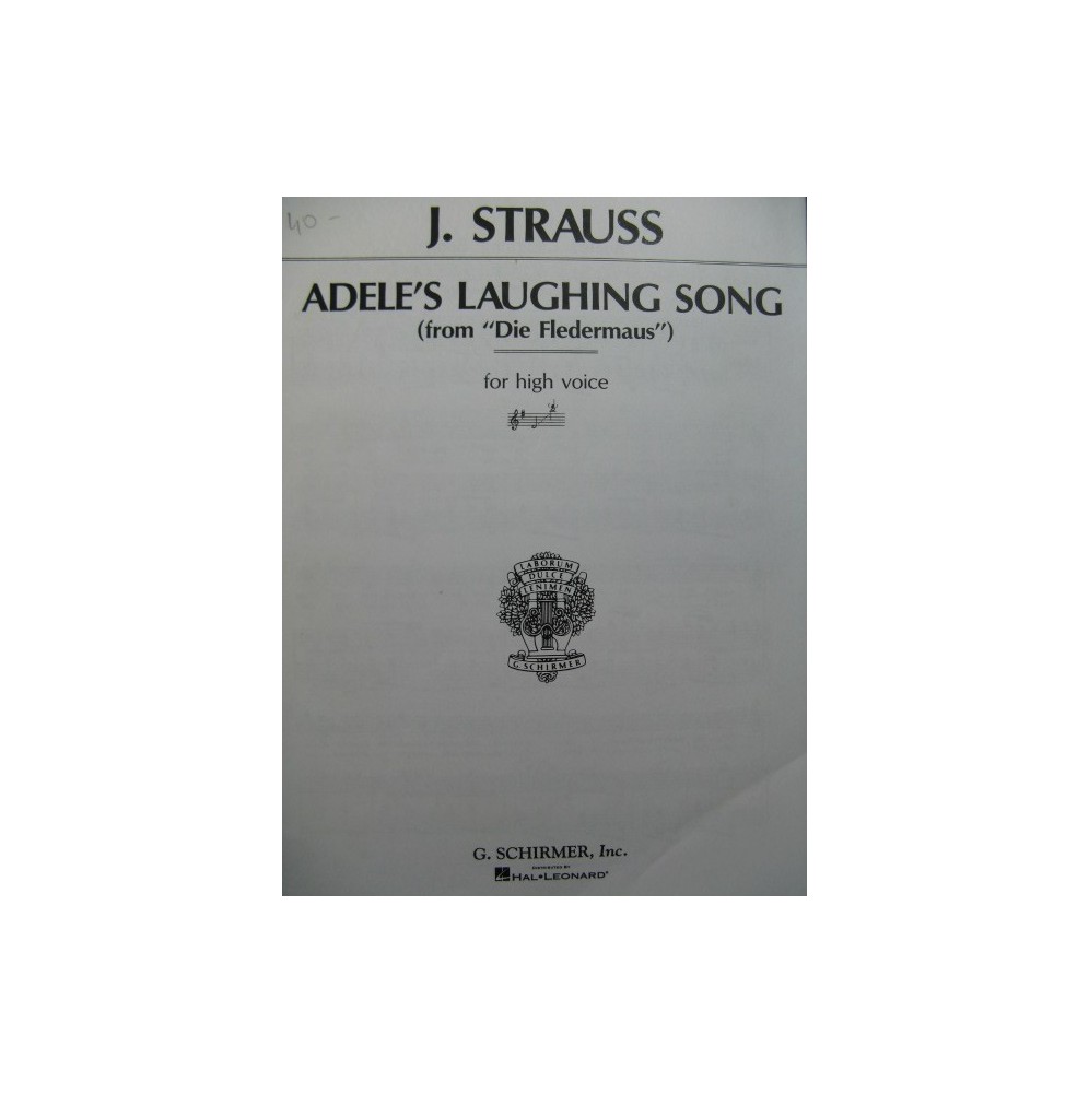 STRAUSS Johann Adele's Laughing Song Chant Piano