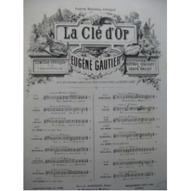 GAUTIER Eugène La Clé d'Or No 3 Chant Piano 1877