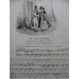 LHUILLIER Edmond La Rencontre Chant Piano ca1830