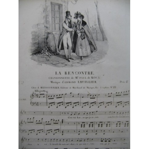 LHUILLIER Edmond La Rencontre Chant Piano ca1830