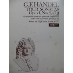 HAENDEL G. F. Four Sonatas Flûte à bec Piano