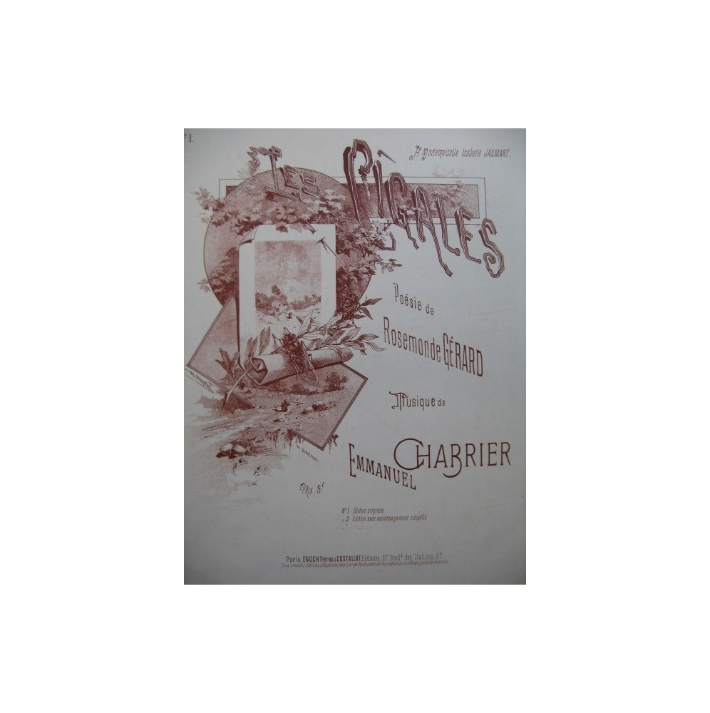 CHABRIER Emmanuel Les Cigales Chant Piano ca1890