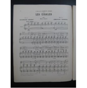 CHABRIER Emmanuel Les Cigales Chant Piano ca1890