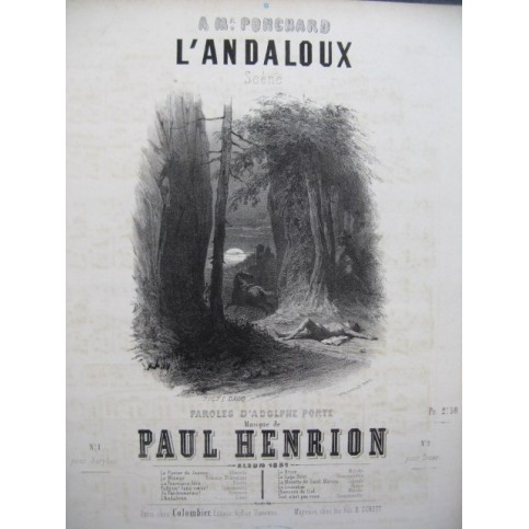 HENRION Paul L'Andaloux Chant Piano ca1851