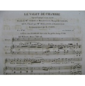 CARAFA Michele Le Valet de Chambre Opéra No 2 Duo Chant Piano ou Harpe ca1820
