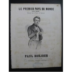 BONJOUR Paul Le Premier Pays du Monde Piano Chant ca1850