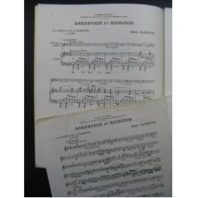 CLERGUE Jean Sarabande et Rigaudon Piano Cornet ou Trompette
