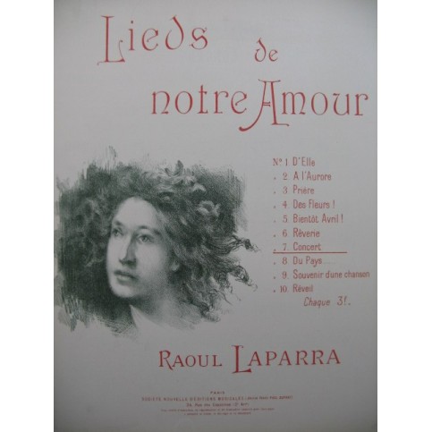 LAPARRA Raoul Concert Chant Piano