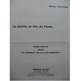 DUKAS Paul La Plainte au loin du Faune Piano 1972