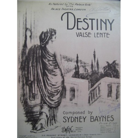 BAYNES Sydney Destiny Piano 1912