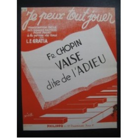CHOPIN Fr. Valse dite de l'Adieu Piano 1949