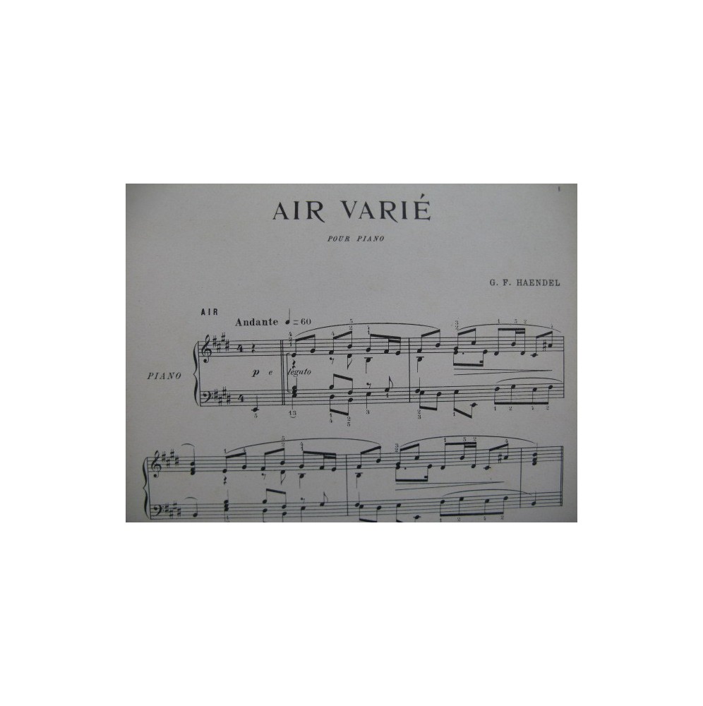 HAENDEL G. F. Air Varié Piano