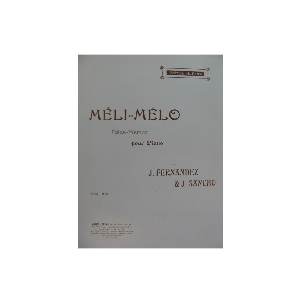 FERDANDEZ J. & SANCHO J. Méli Mélo Piano