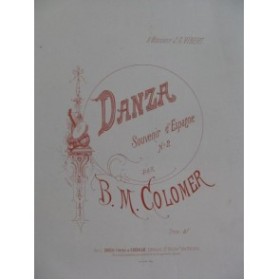 COLOMER B. M. Danza Piano XIXe siècle