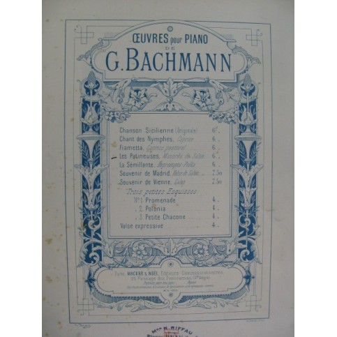 BACHMANN Georges Les Patineuses Piano