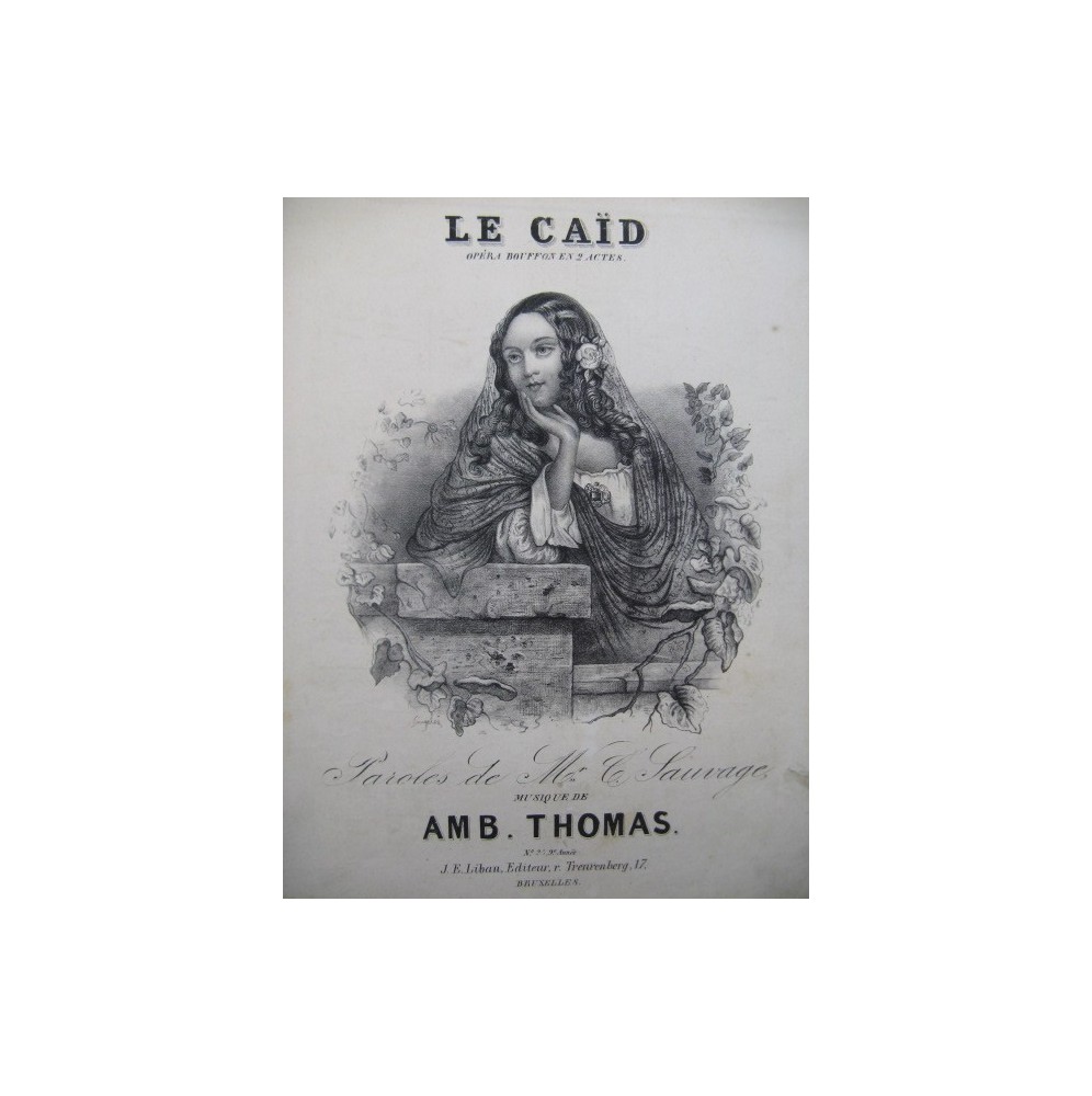 THOMAS Ambroise Le Caïd Opéra No 7 Romance Chant Piano XIXe