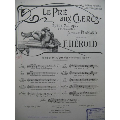 HEROLD Ferdinand Le Pré aux Clercs No 7 Chant Piano