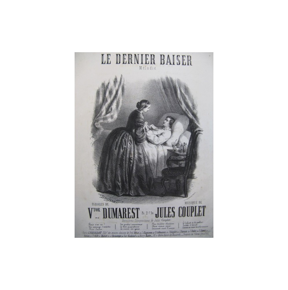 COUPLET Jules Le Dernier Baiser Piano Chant XIXe