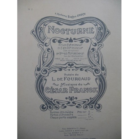 FRANCK César Nocturne Chant Piano 1932