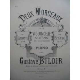 BILOIR Gustave Andante Violon Piano