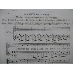DOCHE Joseph-Denis Romance de Sophie Chant Guitare XIXe