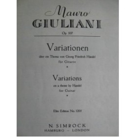 GIULIANI Mauro Variationen Händel op 107 Guitare