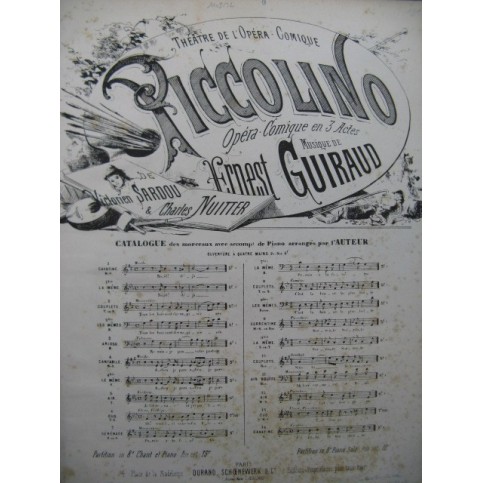 GUIRAUD Ernest Piccolino No 9 Chant Piano c1875