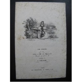 GRISAR Albert La Folle Chant Guitare ca1830