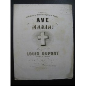 DUPONT Louis Ave Maria Dédicace Chant Piano XIXe
