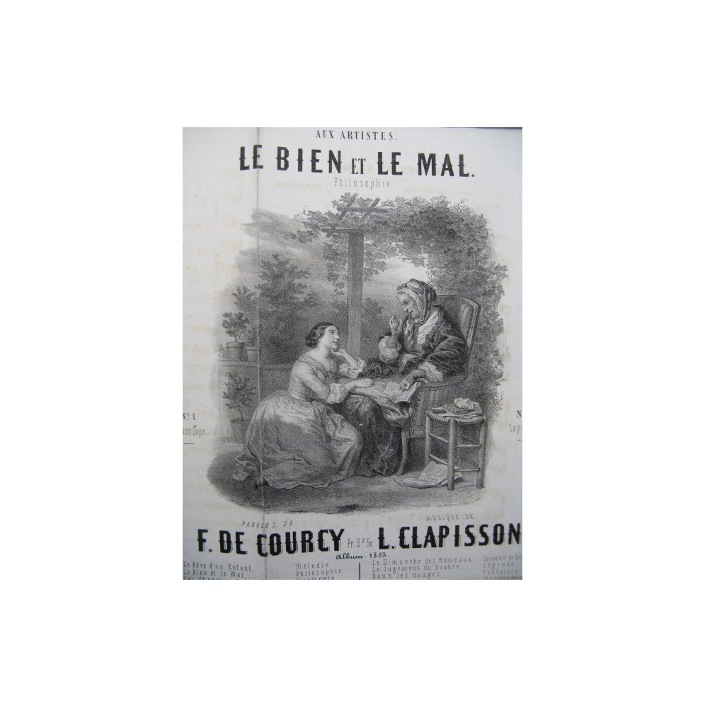 CLAPISSON Louis Le Bien et le Mal Chant Guitare 1853