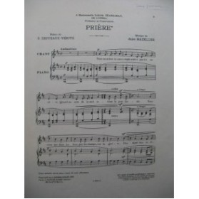 MAZELLIER Jules Prière Chant Piano 1911
