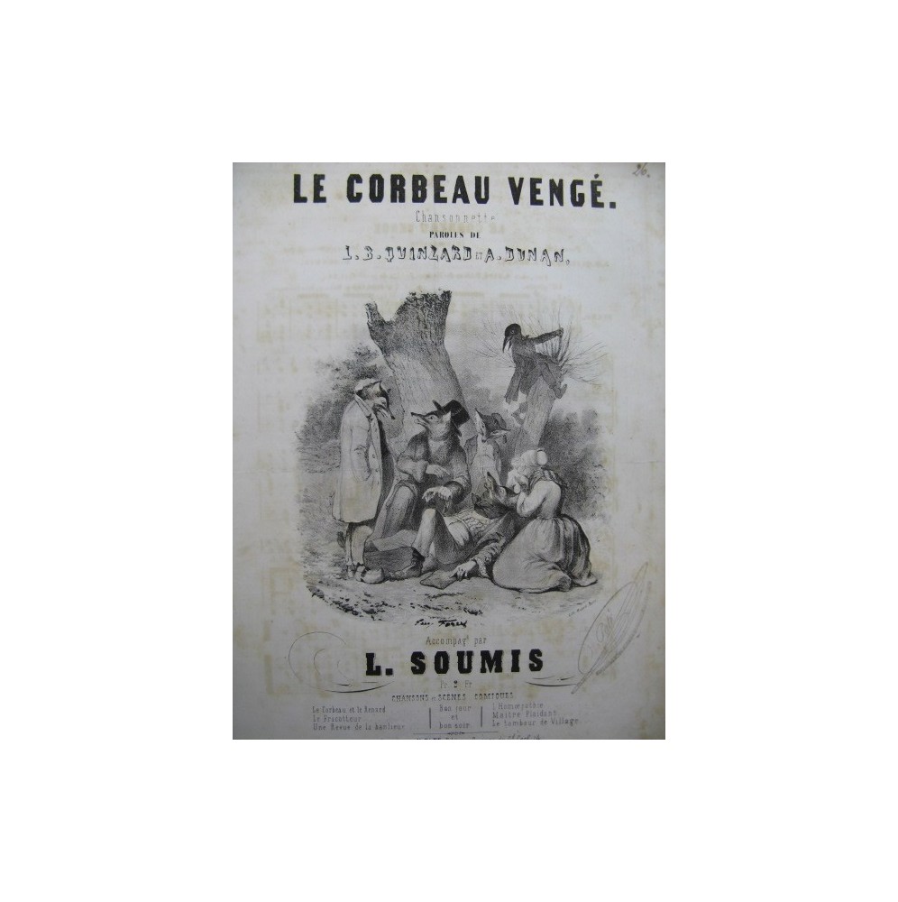 SOUMIS L. Le Corbeau Vengé Chant Piano ca1850