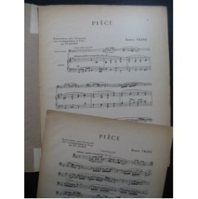 FAURÉ Gabriel Pièce Violoncelle Piano 1920