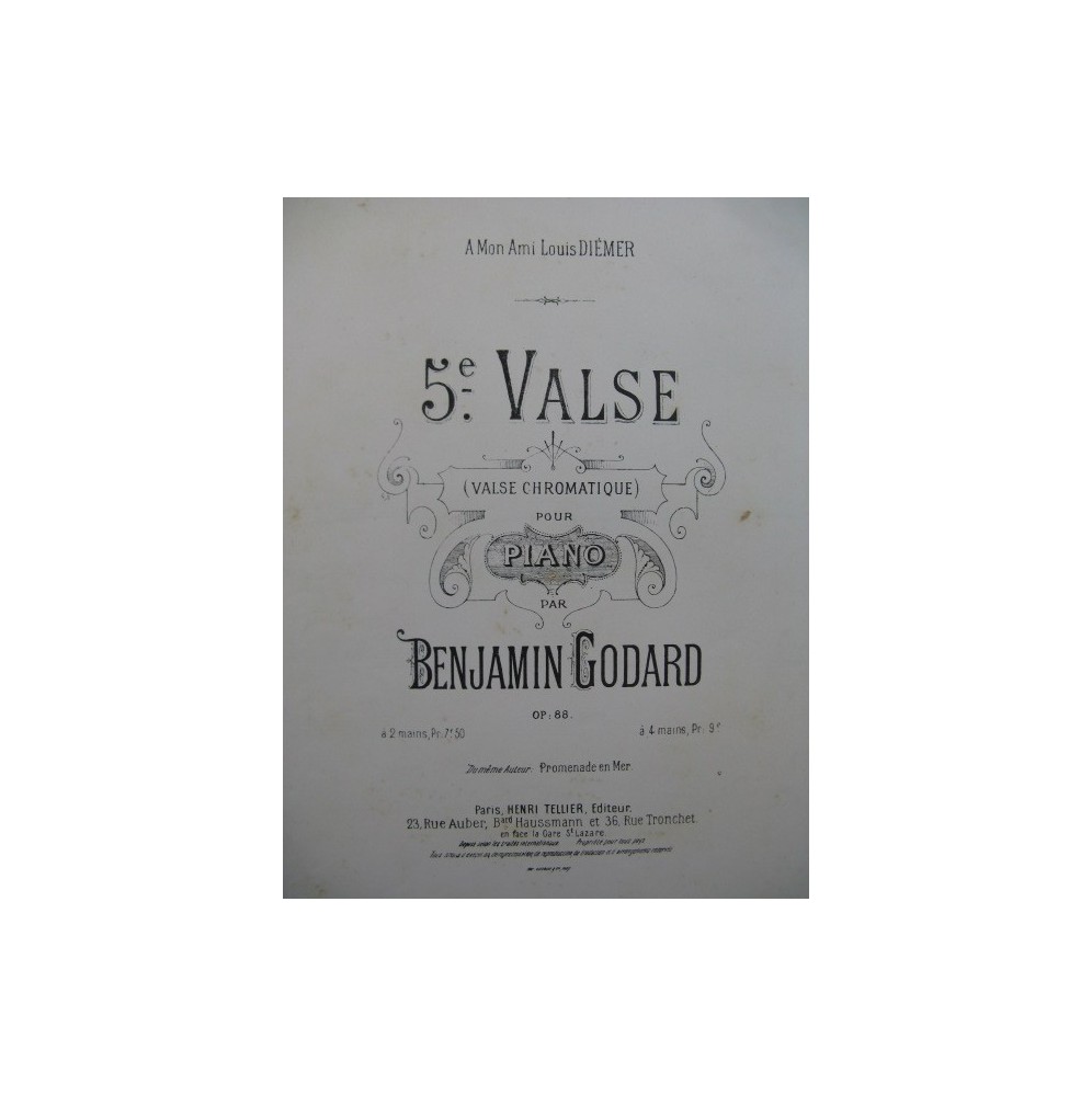 GODARD Benjamin 5e Valse Piano ca1895