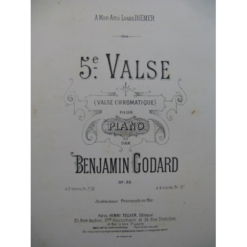 GODARD Benjamin 5e Valse Piano ca1895