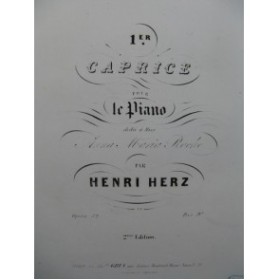 HERZ Henri 1er Caprice Piano ca1845
