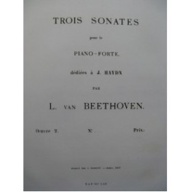 BEETHOVEN Sonate op 2 No 3 Piano 1863