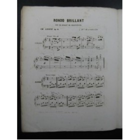 LENTZ CH. Rondo Brillant Piano ca1855
