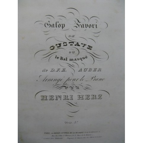 HERZ Henri Galop Favori Piano XIXe siècle