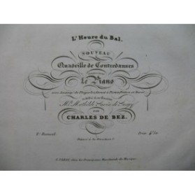 DE BEZ Charles L'Heure du Bal Piano XIXe siècle