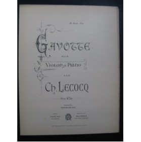 LECOCQ Charles Gavotte Violon Piano