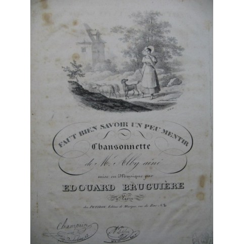 BRUGUIÈRE Edouard Faut bien savoir un peu mentir Chant Piano ou Harpe ca1830