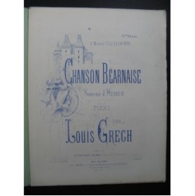 PERIER Em. Chanson Béarnaise Piano Violon 1874