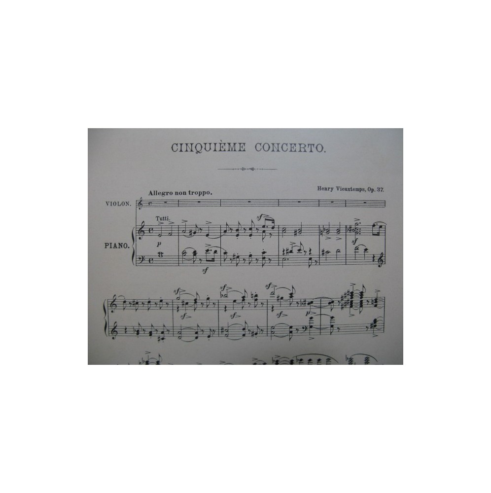 VIEUXTEMPS Henri Concerto No 5 Violon Piano